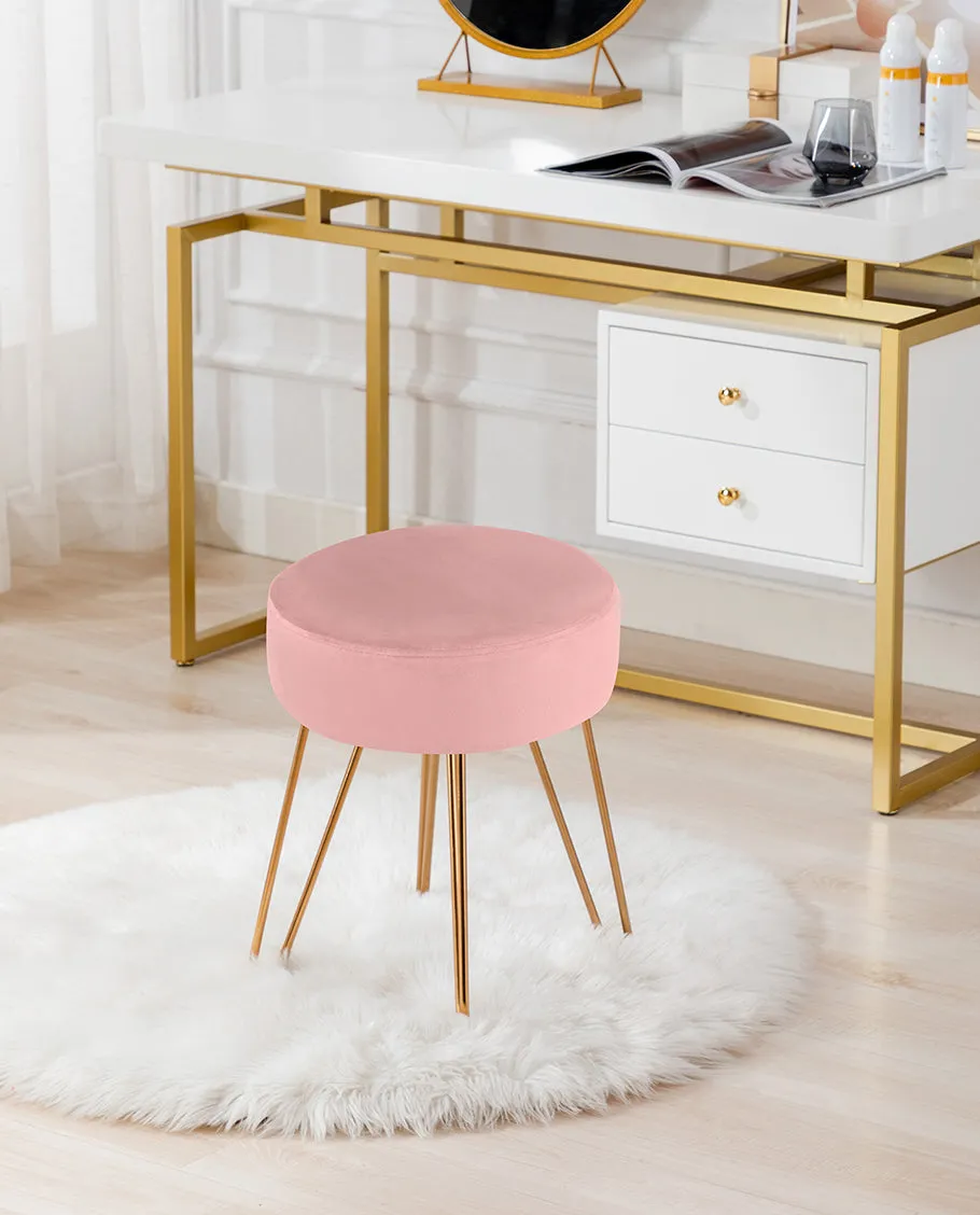 Atlanta Round Velvet Vanity Stool