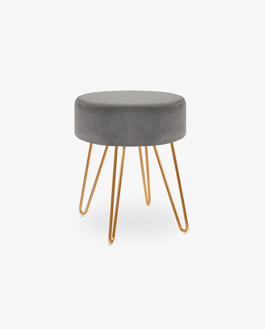 Atlanta Round Velvet Vanity Stool