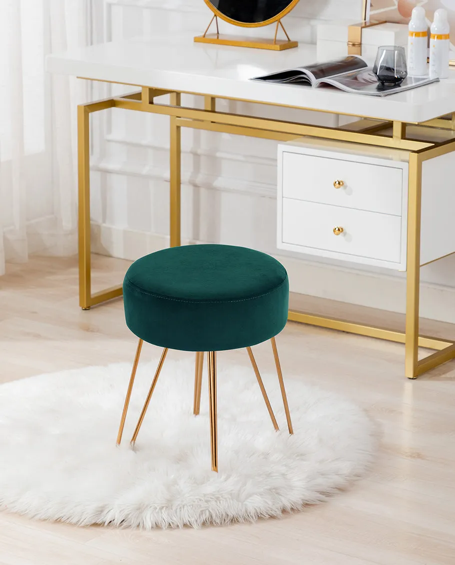 Atlanta Round Velvet Vanity Stool