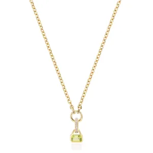 August: Peridot Charm on Carrier Chain