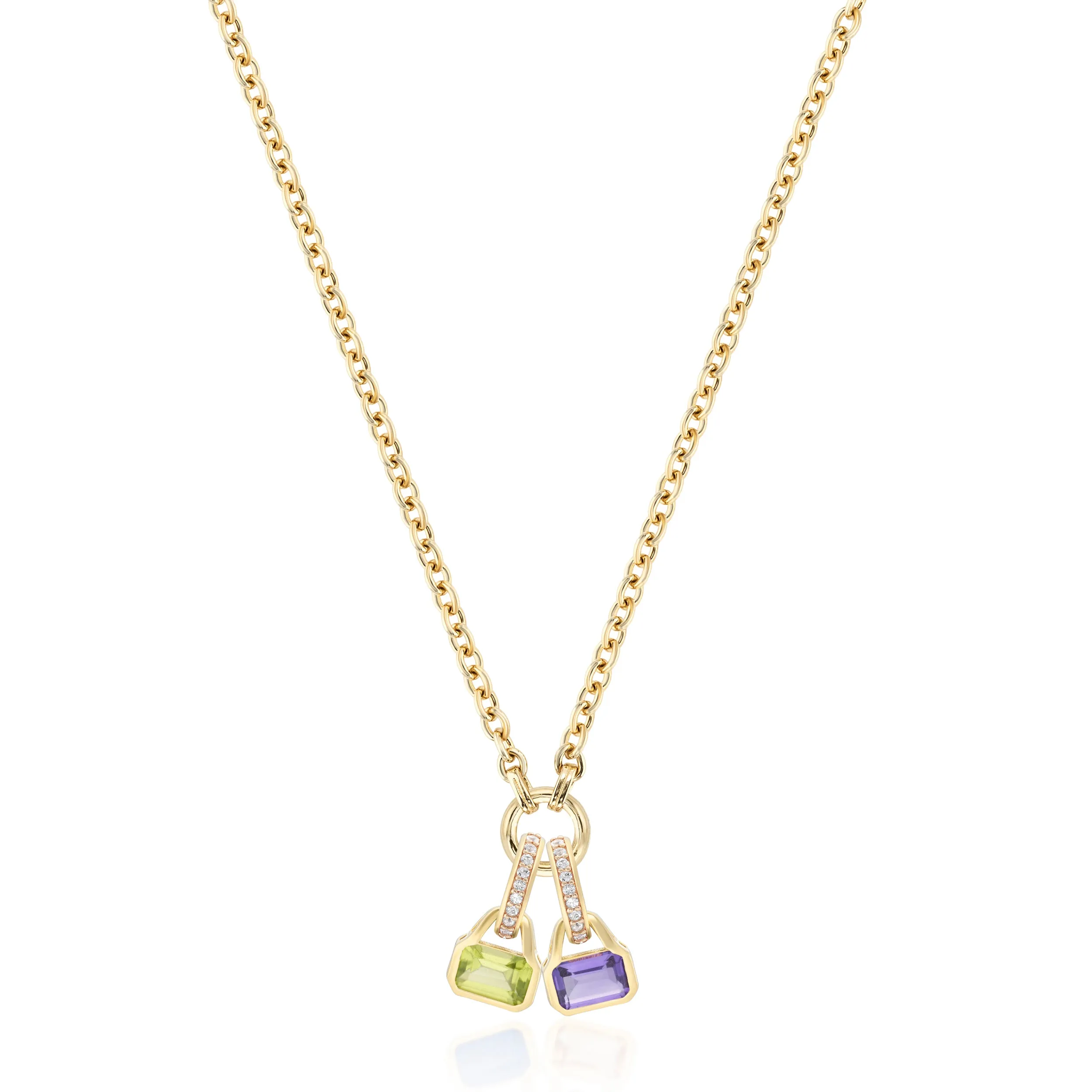 August: Peridot Charm on Carrier Chain