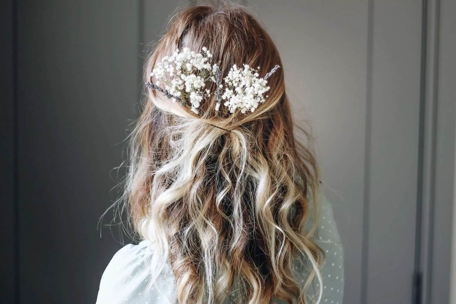 Baby's Breath Bridal Hair Pin Set, Lavender Hair Pins, Dried flowers Hair pins, Dried Flowers Hair accessory, Boho weddings, Natural Bride