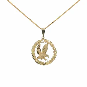 Baikalla 14k Yellow Gold Eagle in Wreath Pendant Necklace