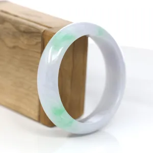 Baikalla Genuine White & Green Burmese Jadeite Jade Bangle Bracelet (59.01mm)#923