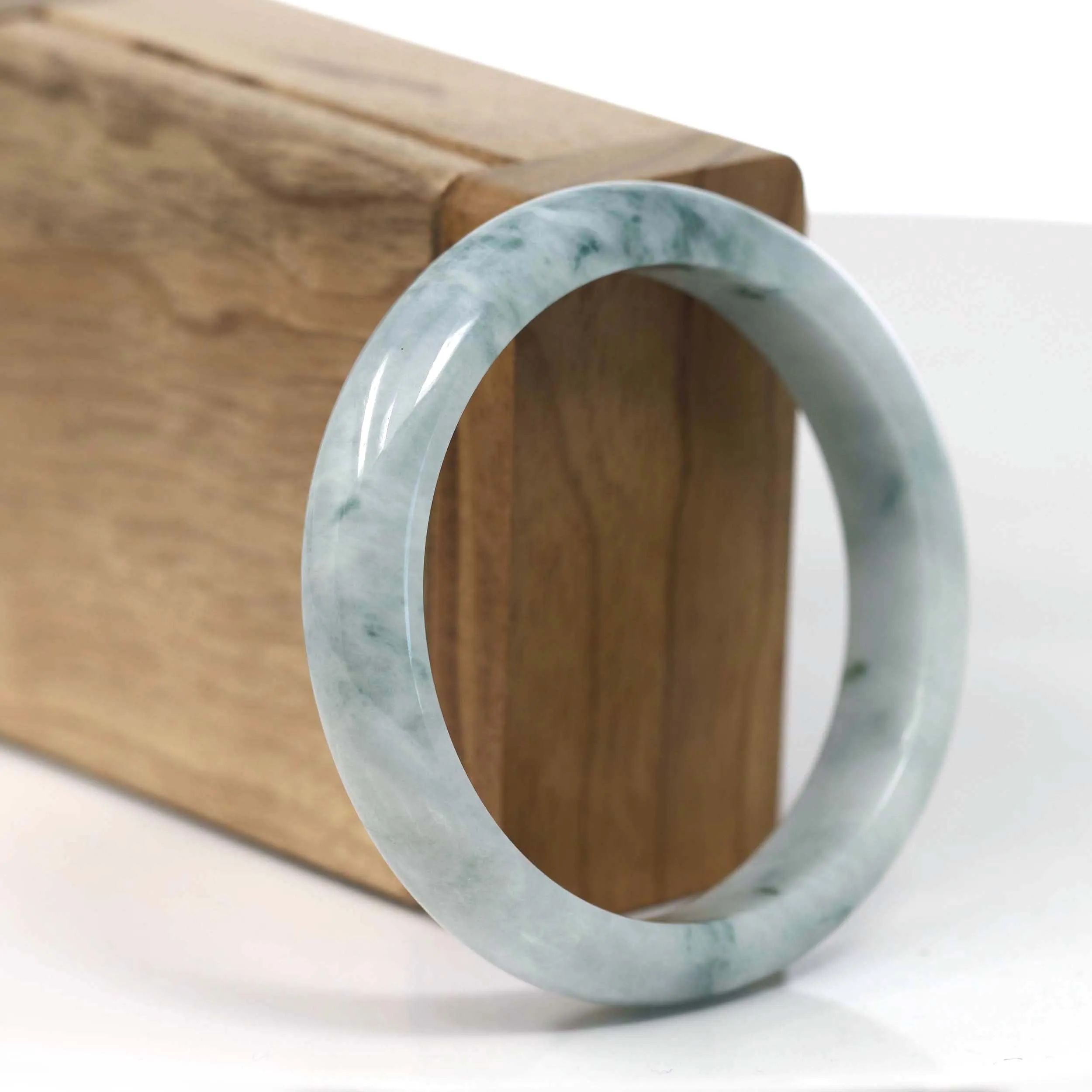 Baikalla Natural Burmese Blue-green Jadeite Jade Bangle Bracelet (55.68mm)#T150