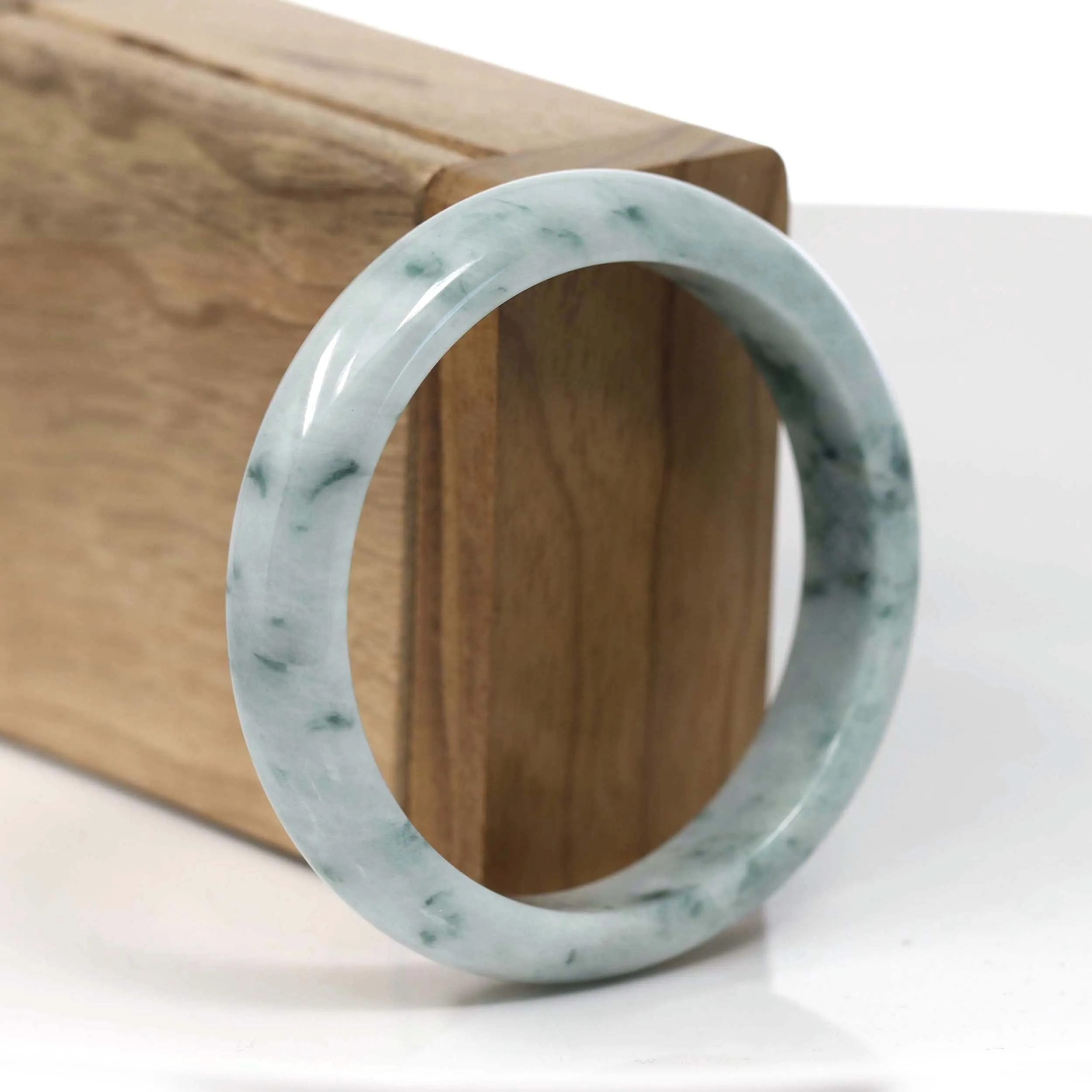 Baikalla Natural Burmese Blue-green Jadeite Jade Bangle Bracelet (55.68mm)#T150
