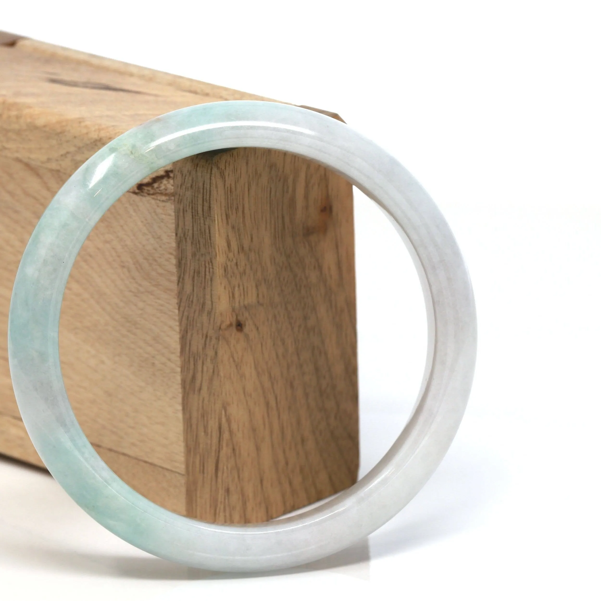 Baikalla™ "Classic Bangle" Genuine Burmese Jadeite Jade Bangle Bracelet (62.23 mm) #113