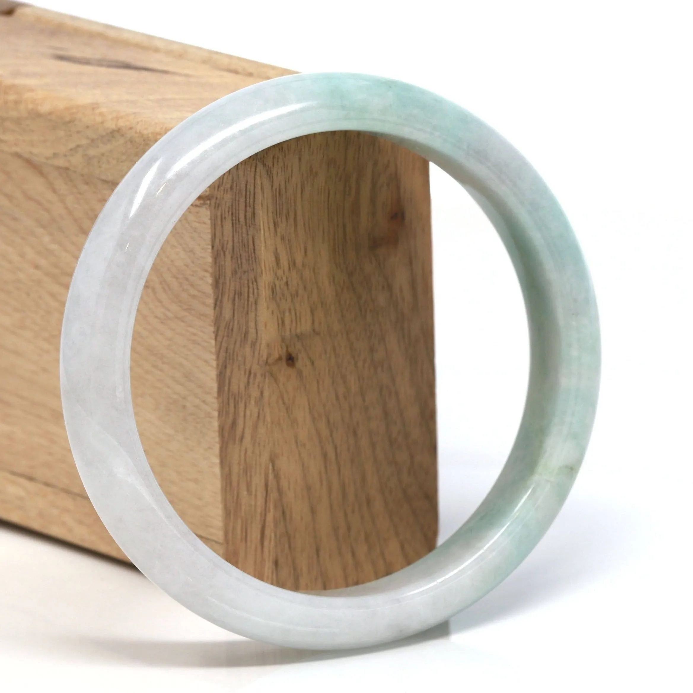 Baikalla™ "Classic Bangle" Genuine Burmese Jadeite Jade Bangle Bracelet (62.23 mm) #113