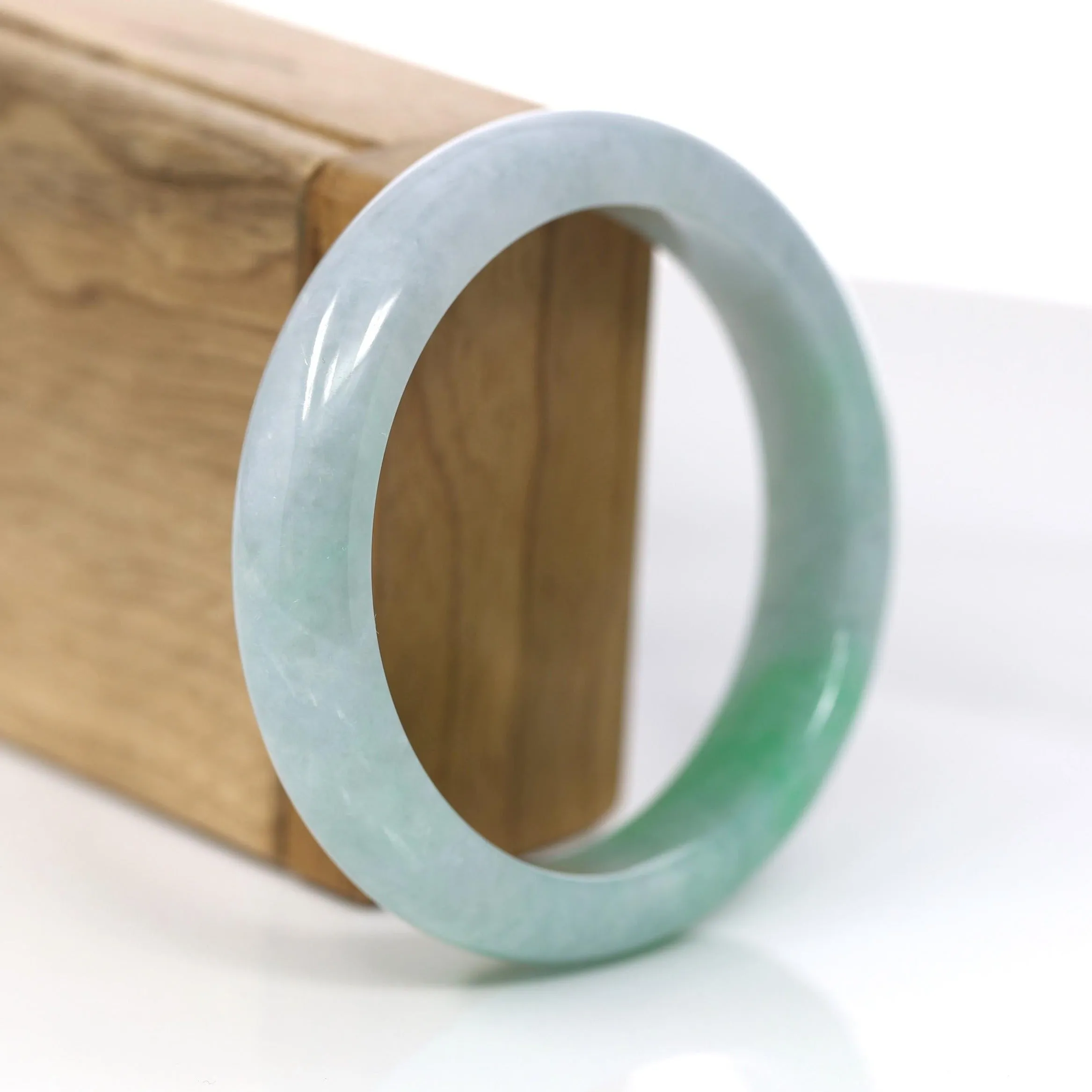 Baikalla™ "Classic Bangle" Genuine Jadeite Jade Apple Green Bangle Bracelet (57.94 mm) #932