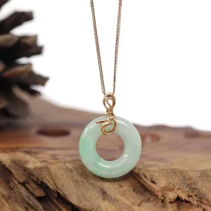 Baikalla™ "Good Luck Birdie" 18k Rose Gold Genuine Burmese Jadeite Lucky Kou Kou Pendant Necklace