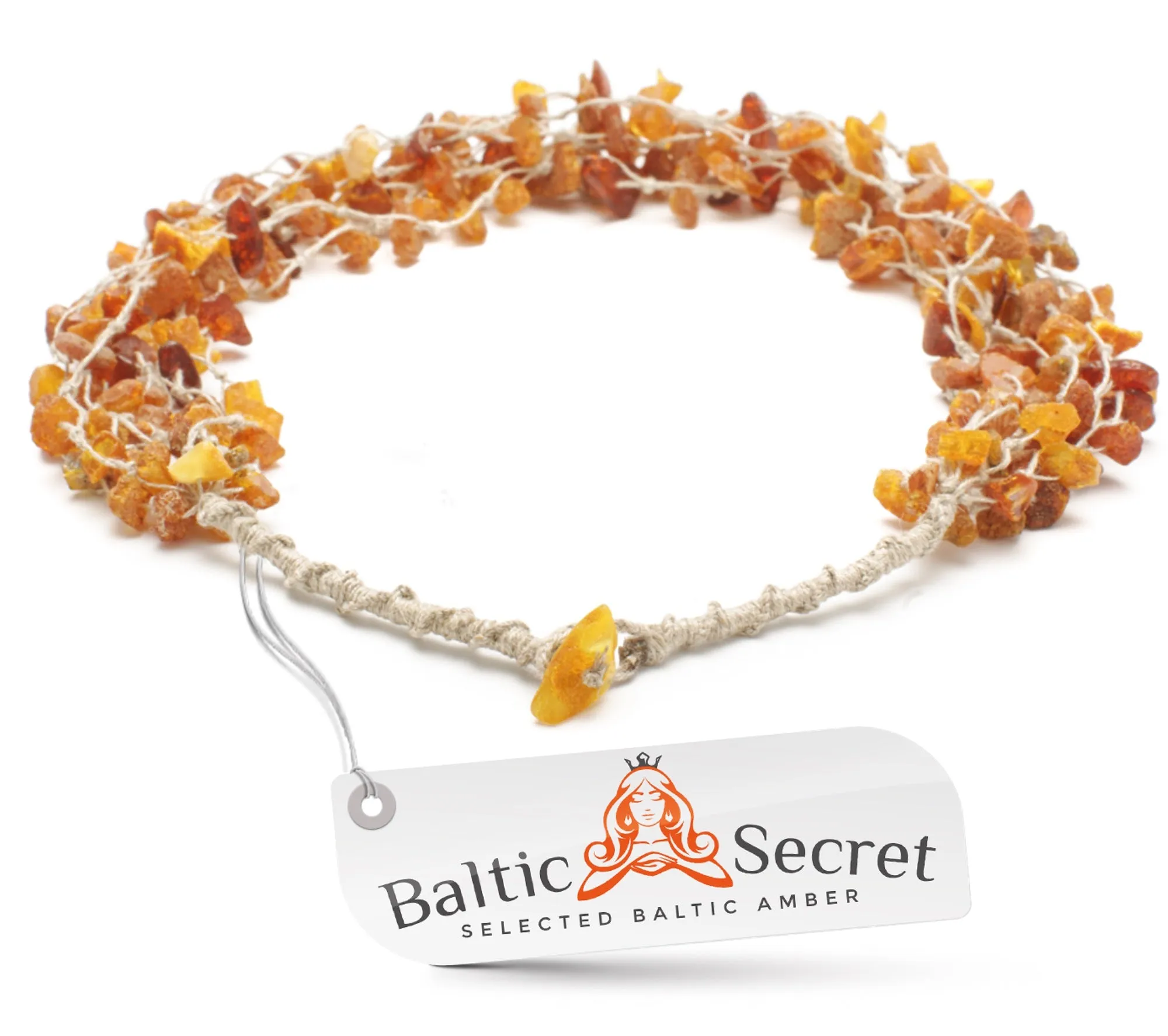 BALTIC AMBER NECKLACE & BRACELET COGNAC RAW BEADS