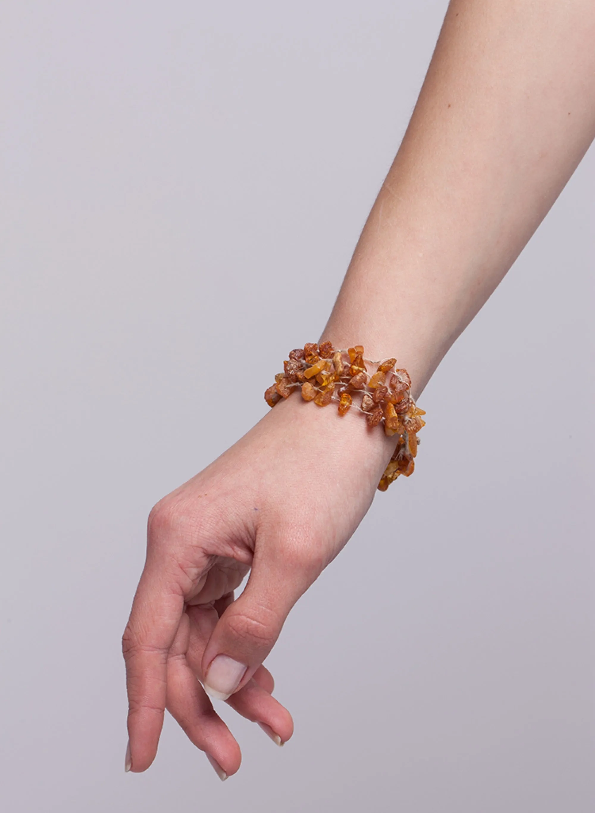 BALTIC AMBER NECKLACE & BRACELET COGNAC RAW BEADS