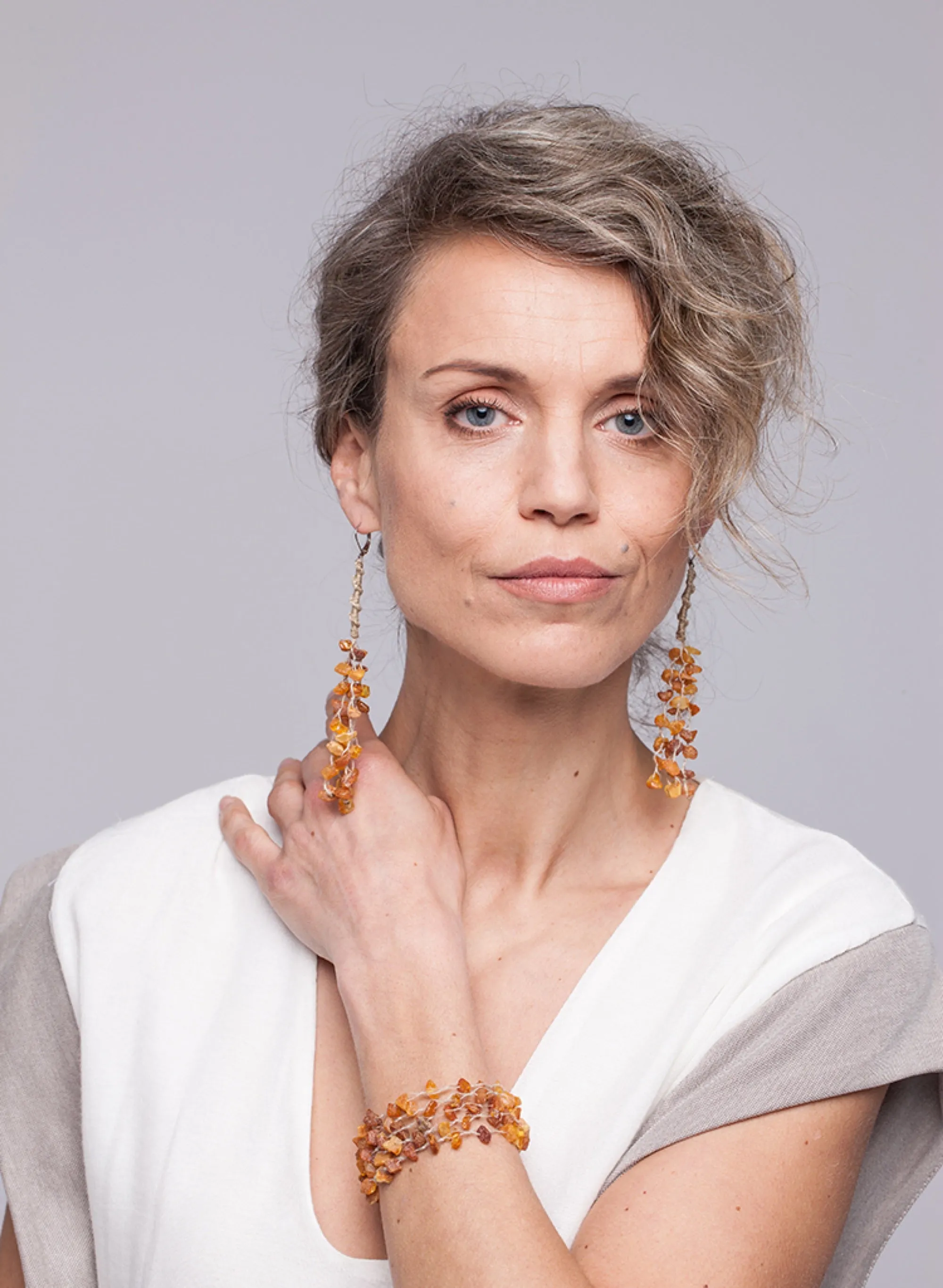 BALTIC AMBER NECKLACE & BRACELET COGNAC RAW BEADS