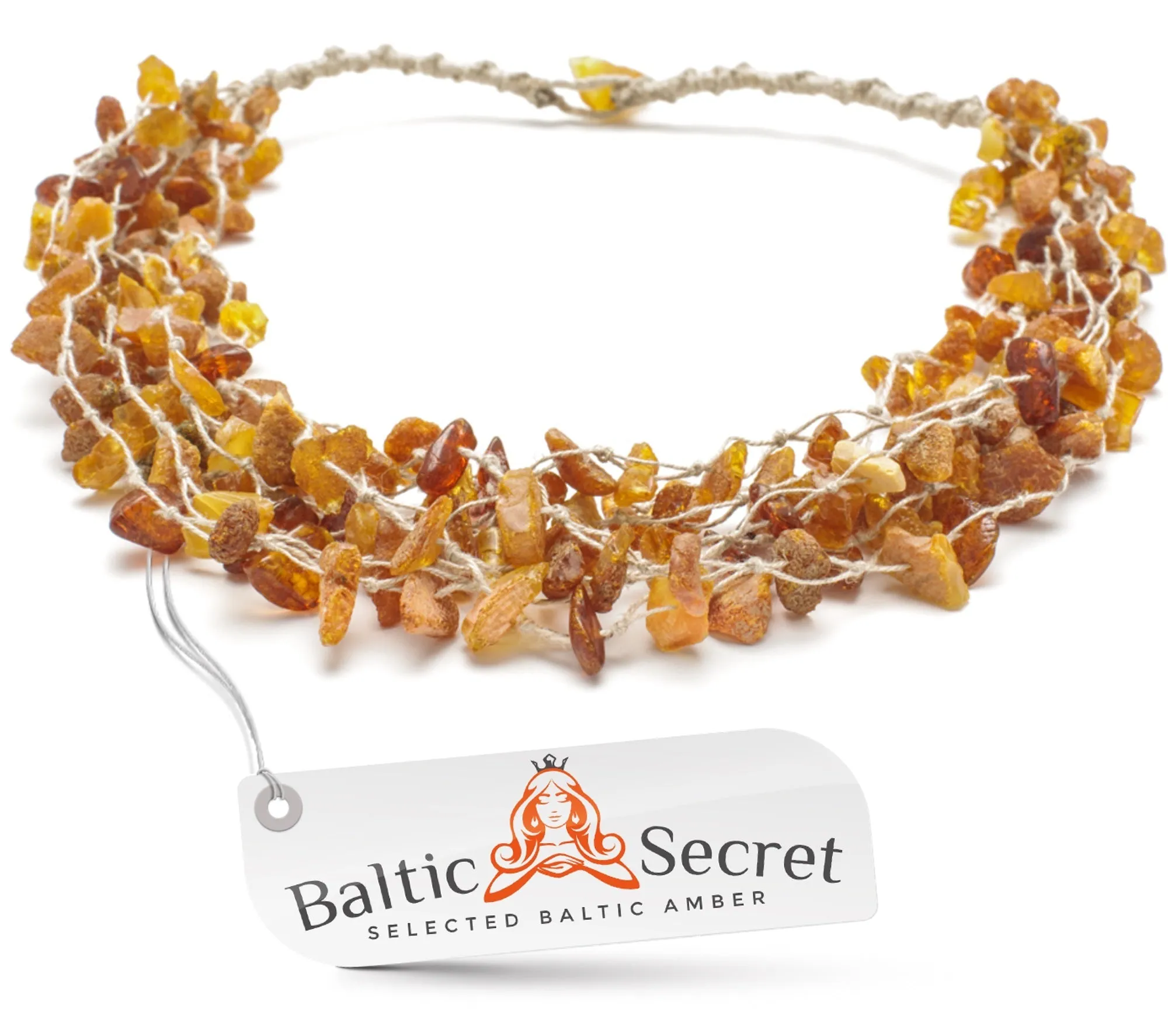 BALTIC AMBER NECKLACE & BRACELET COGNAC RAW BEADS