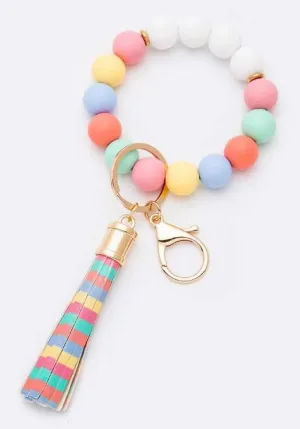 BB139x167 Silicone Beaded Keyring/Keychain Bracelet