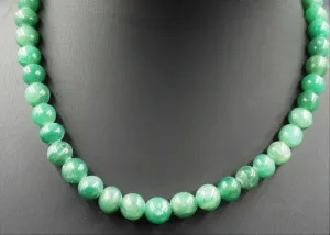 Beaded Jade Necklace with Screw Clasp
