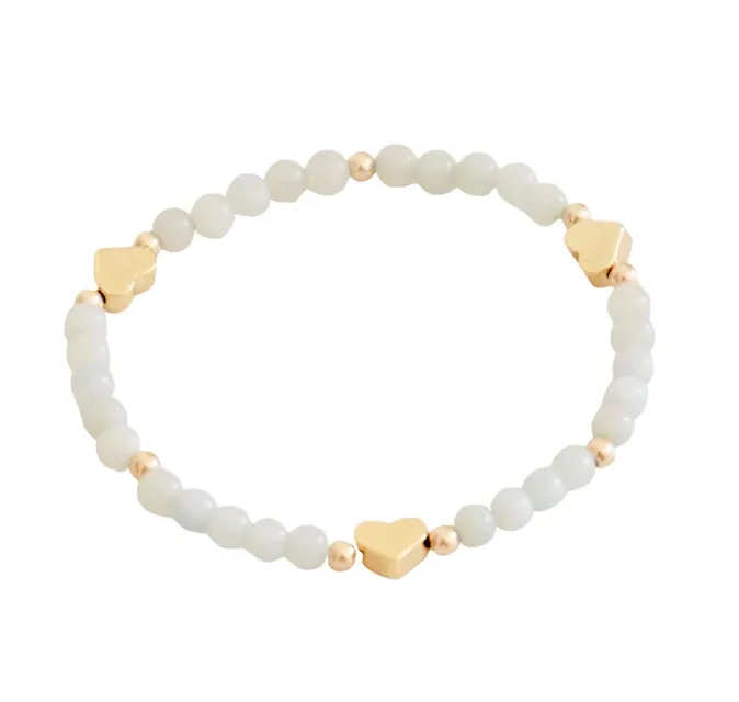 Beaded Stars or Hearts Bracelet Fresh Water Pearls