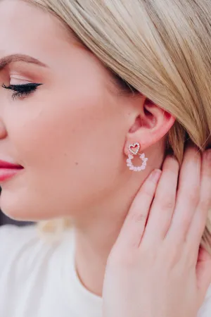Beating Heart Beaded Earrings - Opal Pink