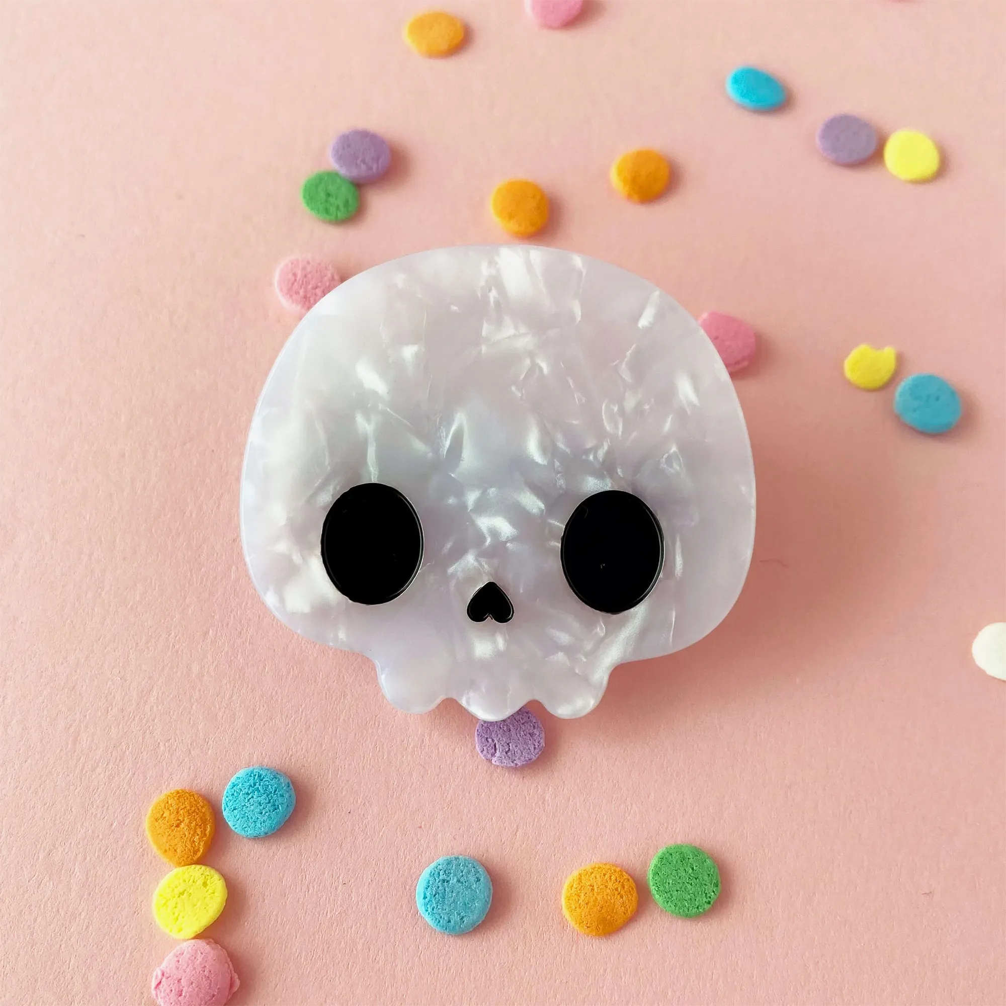 BECKY HELMS SKULL HAIR CLIP