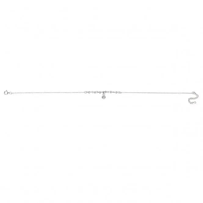 Beginnings Sterling Silver Clear Swarovski Crystal Cubic Zirconia Ankle Chain K196C