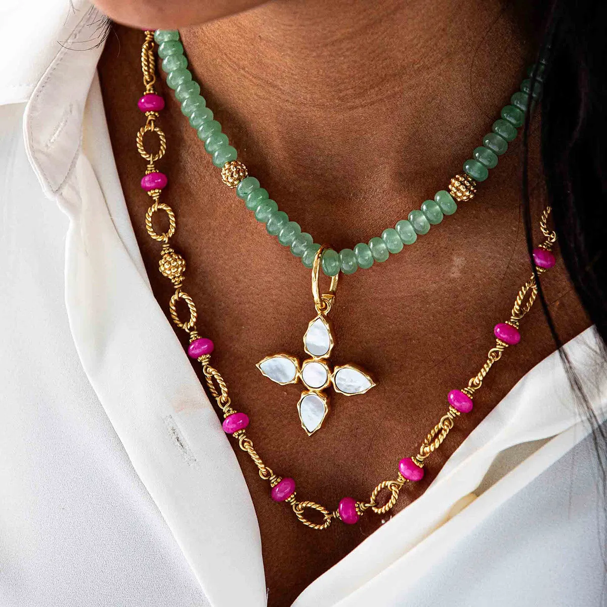 Berry Single Strand Necklace, 16" 2'' - Meadow Jade