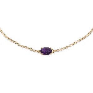 Bracelet Classique Or Jaune 375 Améthyste Ovale