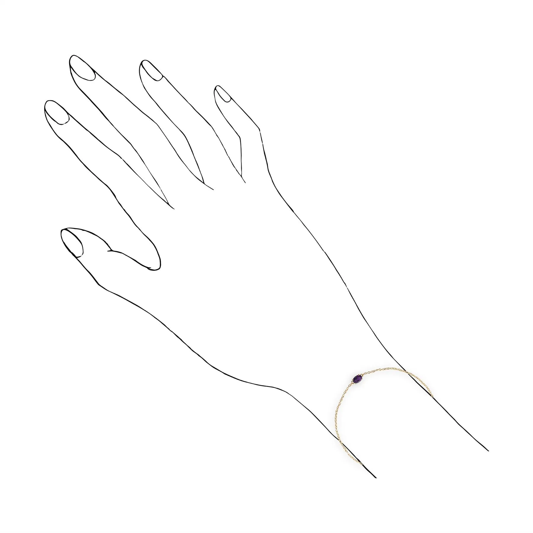 Bracelet Classique Or Jaune 375 Améthyste Ovale