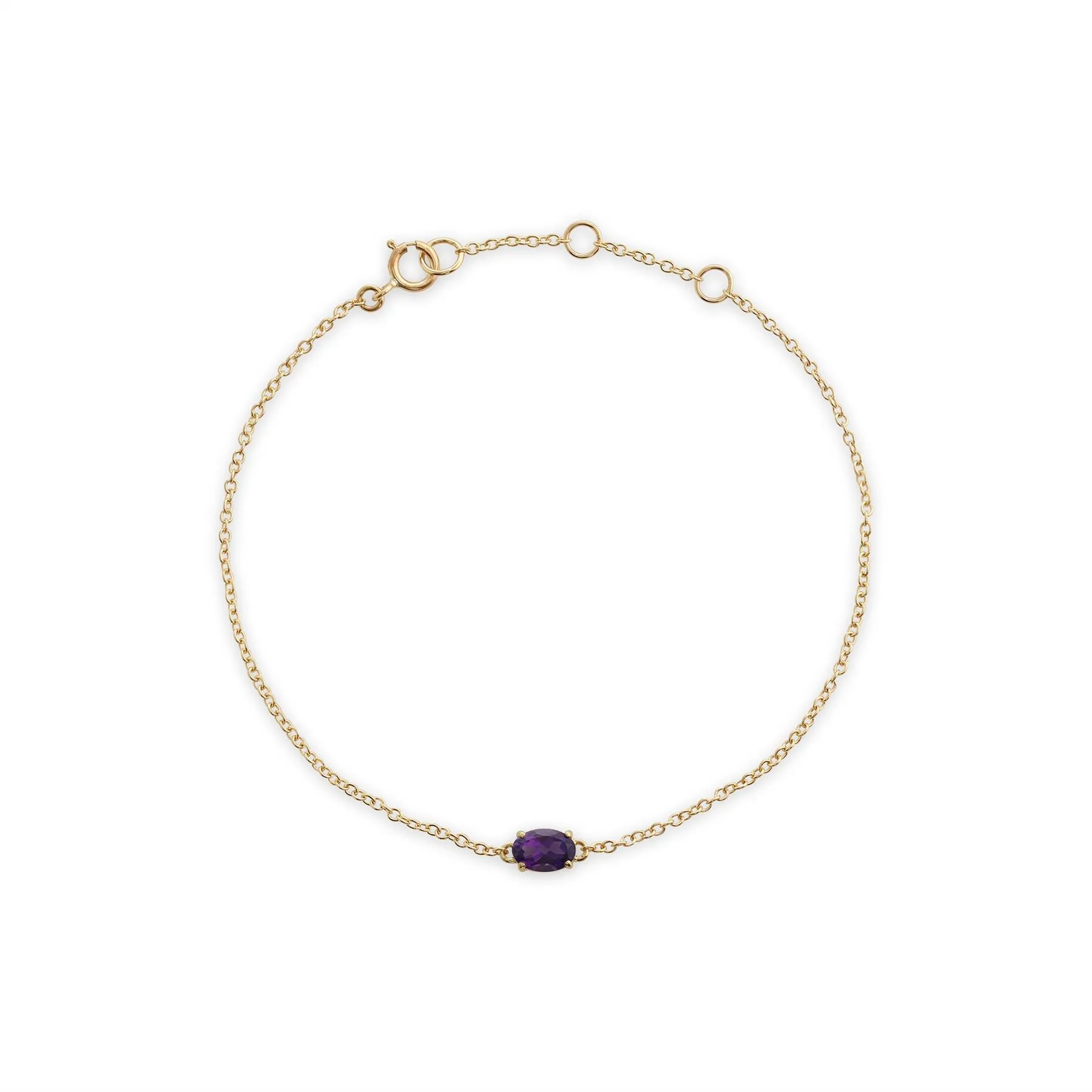 Bracelet Classique Or Jaune 375 Améthyste Ovale