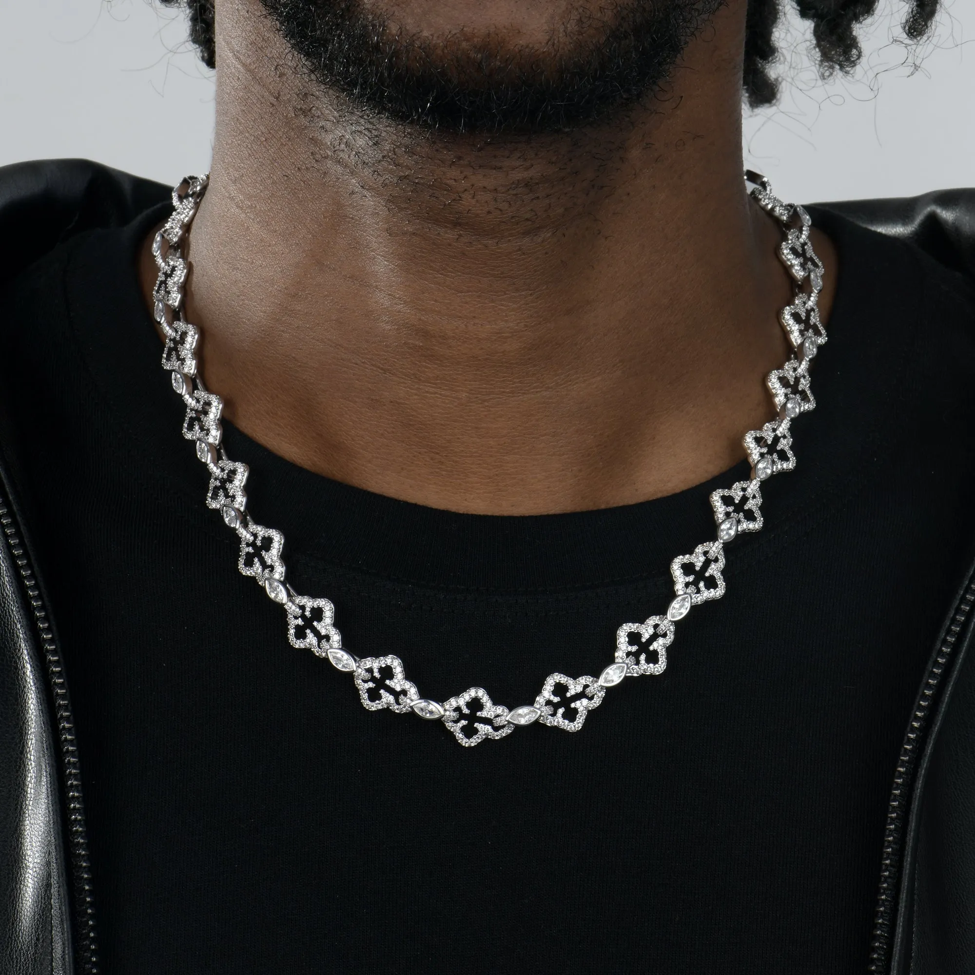 Brass Marquise Cut Mix Cross Chain - 12mm