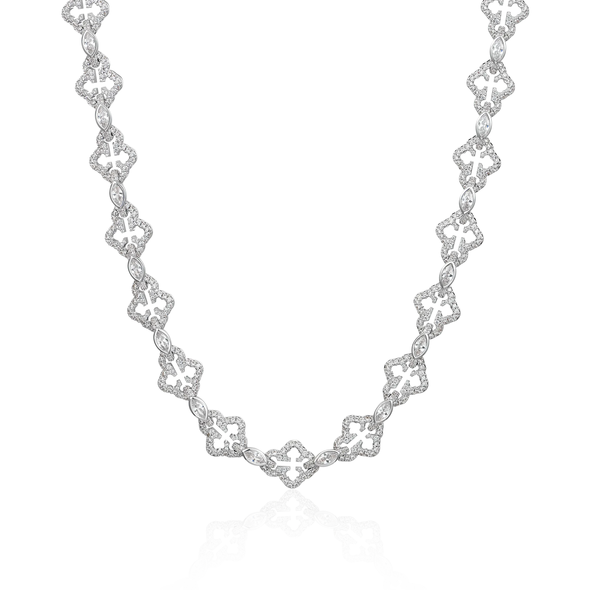 Brass Marquise Cut Mix Cross Chain - 12mm