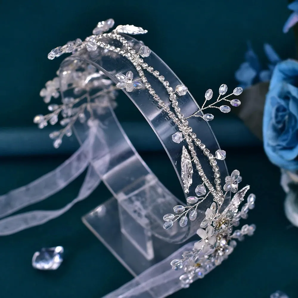 Bridal Beauty: Flower and Leaf Hair Vine Headband