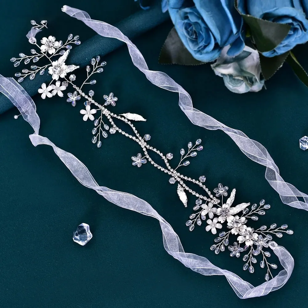 Bridal Beauty: Flower and Leaf Hair Vine Headband