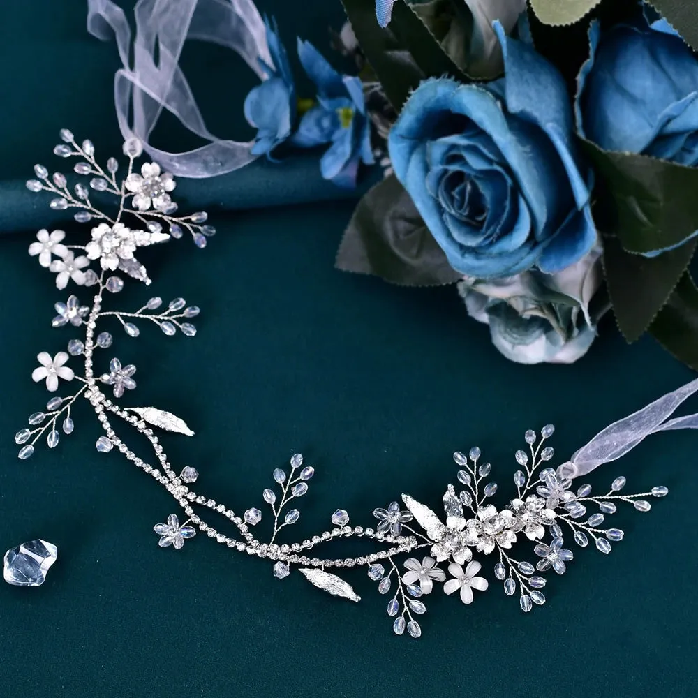 Bridal Beauty: Flower and Leaf Hair Vine Headband