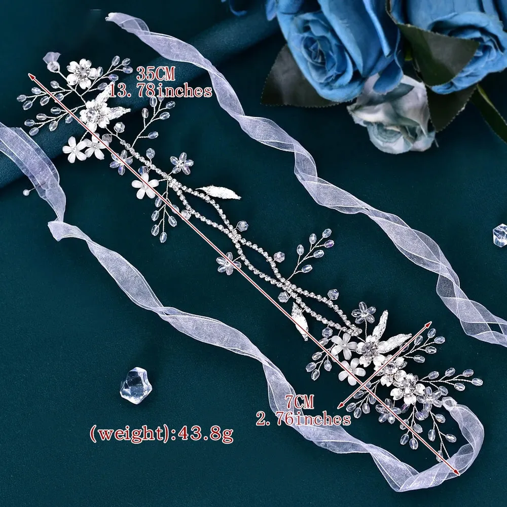 Bridal Beauty: Flower and Leaf Hair Vine Headband