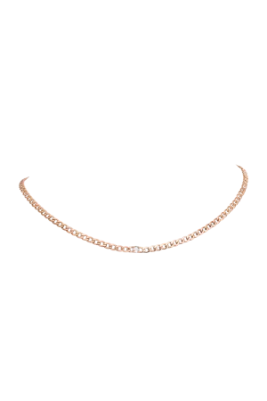 Brilliant Curb Necklace 14K Rose Gold Plated
