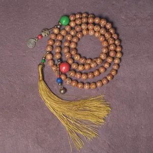 Buddha Stones 108 Mala Beads Bodhi Seed Wisdom Peace Tassel Bracelet