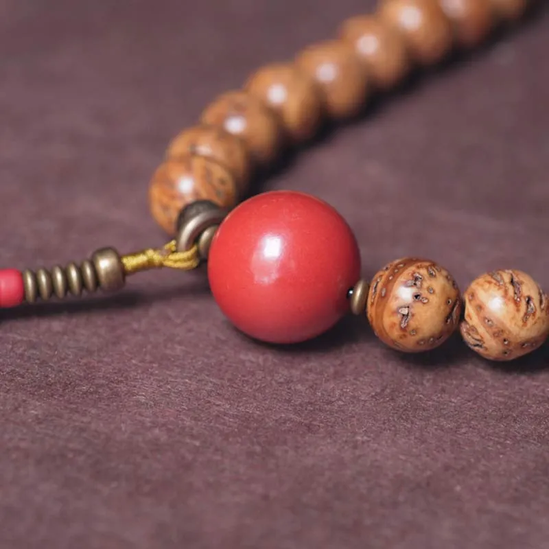 Buddha Stones 108 Mala Beads Bodhi Seed Wisdom Peace Tassel Bracelet