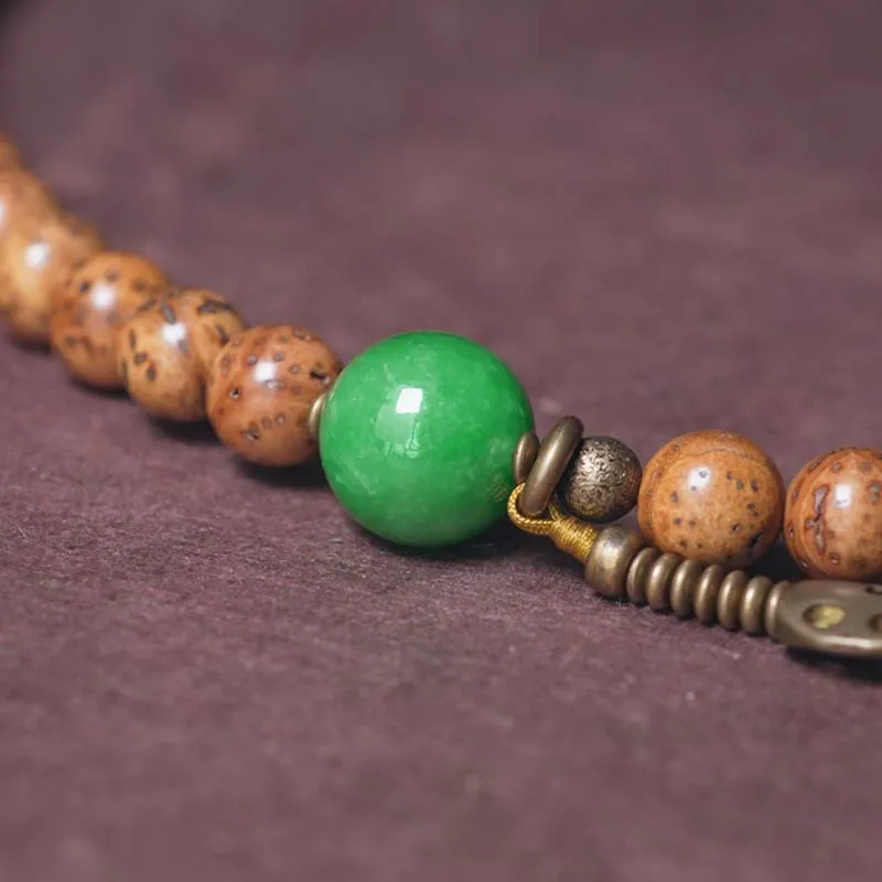 Buddha Stones 108 Mala Beads Bodhi Seed Wisdom Peace Tassel Bracelet