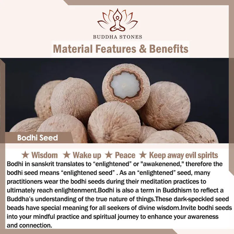 Buddha Stones 108 Mala Beads Bodhi Seed Wisdom Peace Tassel Bracelet