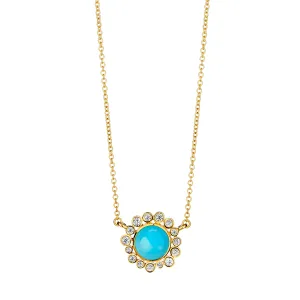 Cabochon Diamond Cluster Necklace