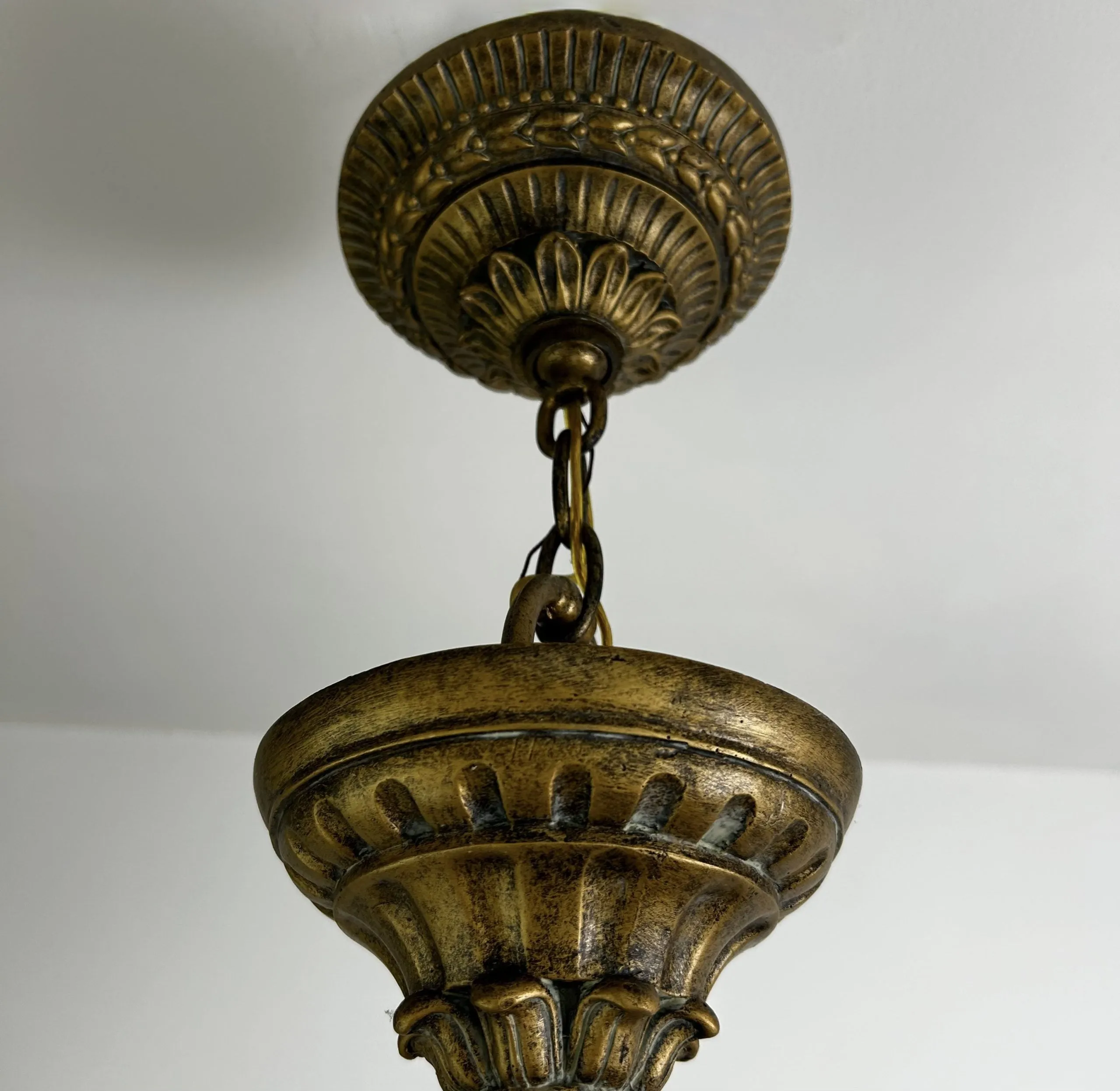 Chandelier, Traditional, Six Light, Golden, Ornate