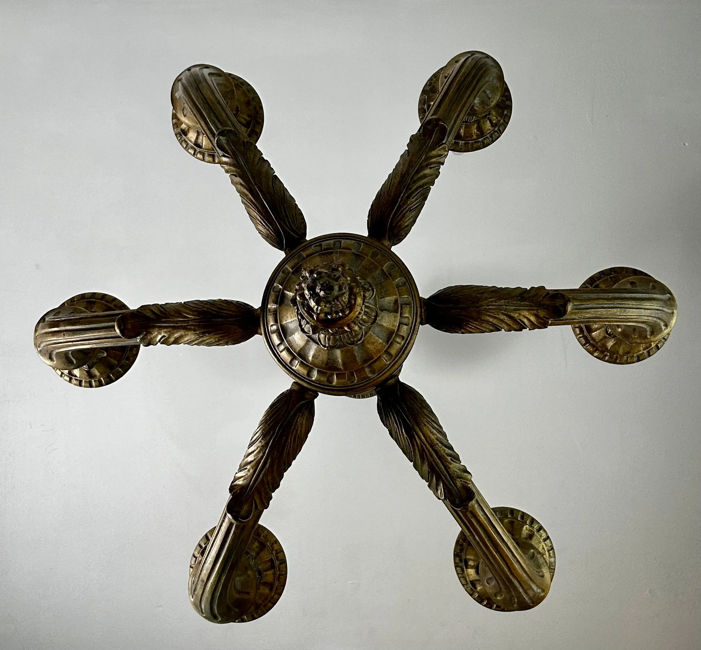 Chandelier, Traditional, Six Light, Golden, Ornate