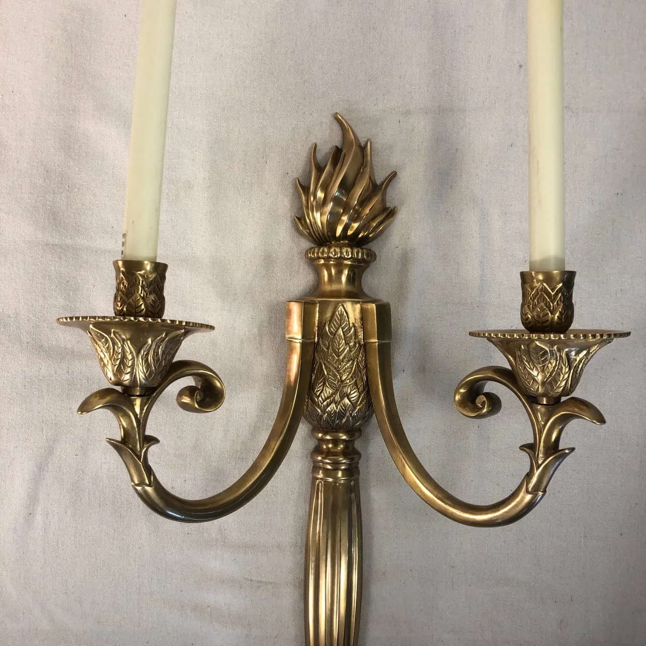 Chapman Manufacturing Co. "The Bouillotte" Solid Brass Wall Sconce, Vintage