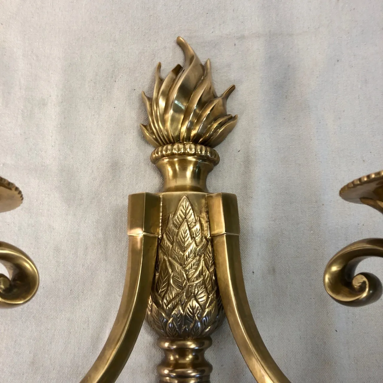 Chapman Manufacturing Co. "The Bouillotte" Solid Brass Wall Sconce, Vintage