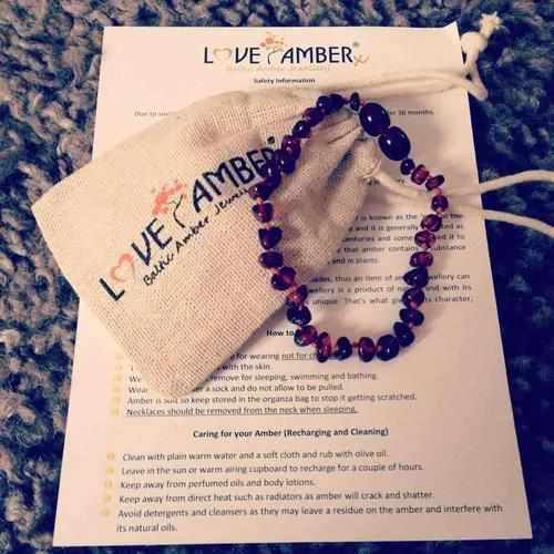 Child Bees Knees Raw Honey Baltic Amber Anklet Bracelet