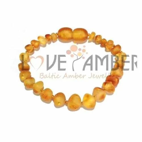 Child Bees Knees Raw Honey Baltic Amber Anklet Bracelet