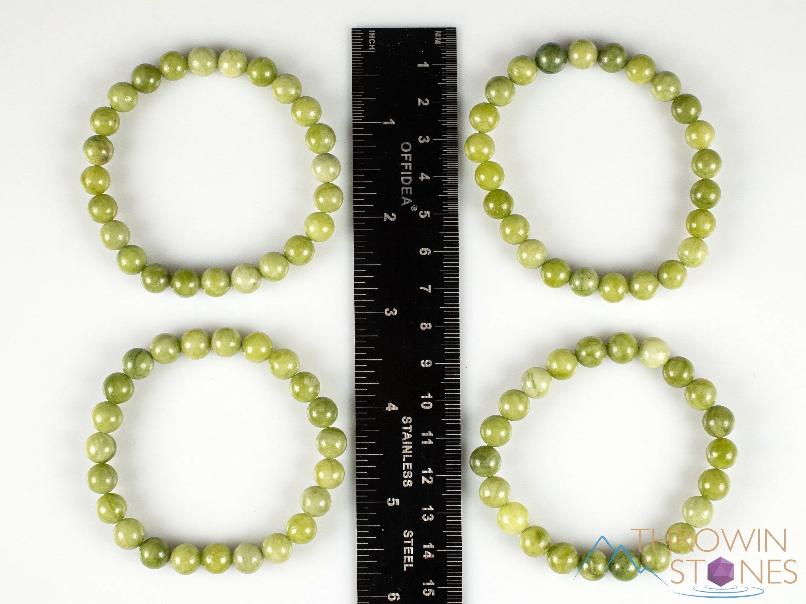 Chinese JADE Crystal Bracelet - Round Beads - Beaded Bracelet, Handmade Jewelry, Healing Crystal Bracelet, E2053