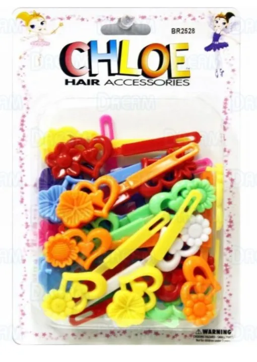 CHLOE BARRETTE #28 DOUBLE HEART WITH FLOWER