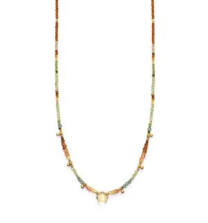 Citrine Pendant with Spessartine, Peridot, and Green Apatite Necklace