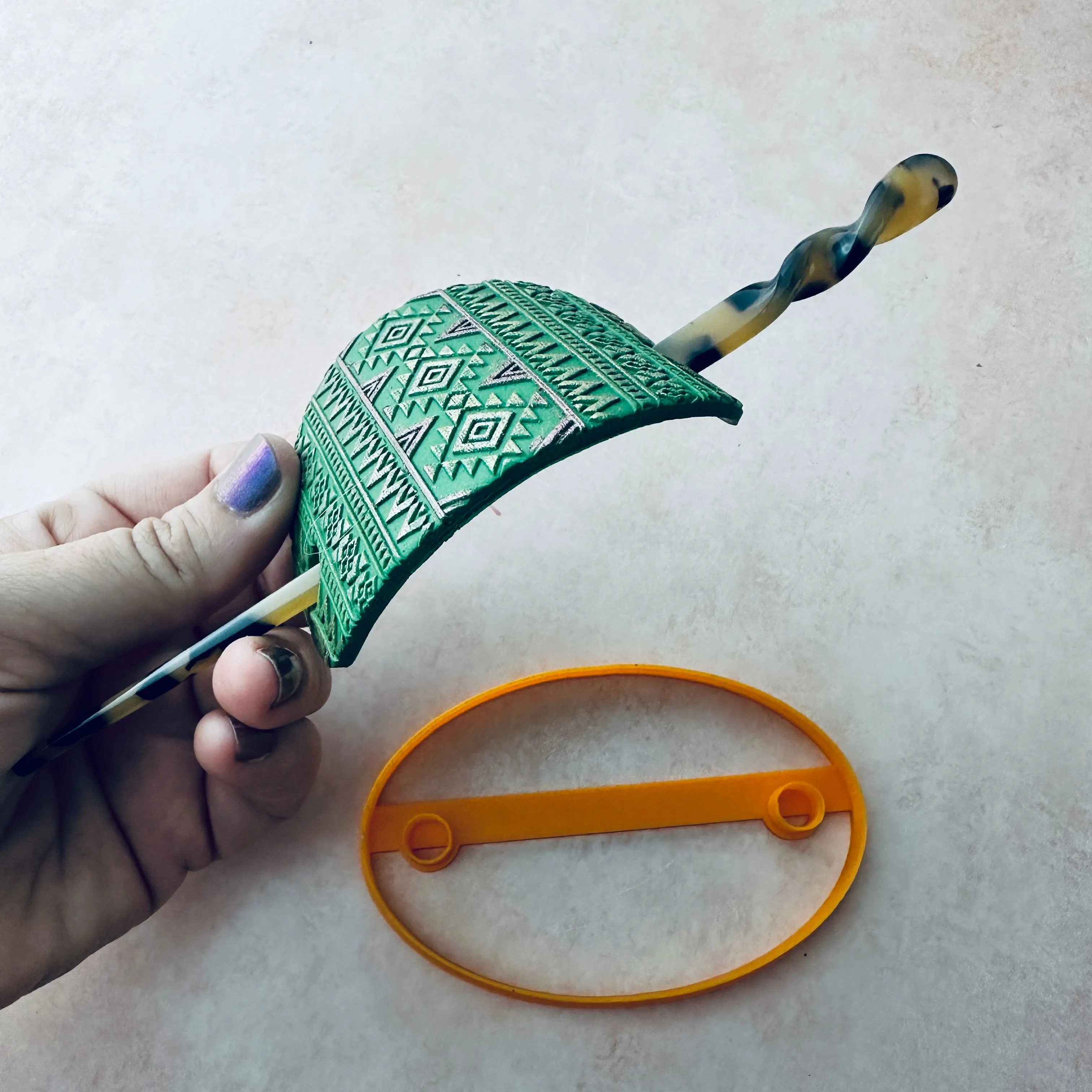 Clay Hair Slide bun cover Cutter Cat Face | polymer clay barrette
